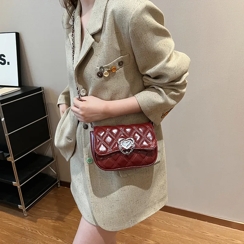 Duoluplo Doron Paul Trendy Versatile Crossbody Bag Regular Women's White/Silver/Black/Burgundy-12