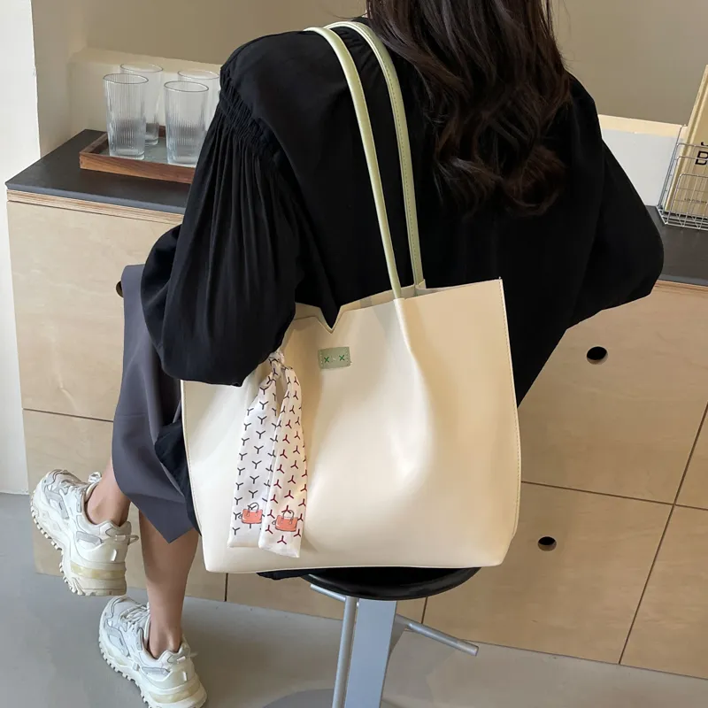 Duoluplo Doron Paul PU Tote Bag, Shopping Bag, Shoulder Bag Regular Women's Black/Khaki/Green/Pink-13