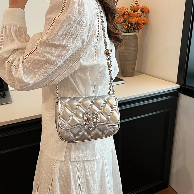 Duoluplo Doron Paul Trendy Versatile Crossbody Bag Regular Women's White/Silver/Black/Burgundy-1