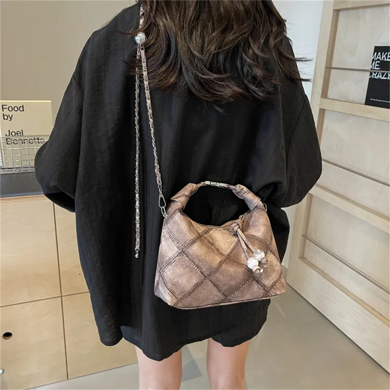 Duoluplo Doron Paul PU Shoulder Bag Women's Black/Blue/Pink/Coffee-25
