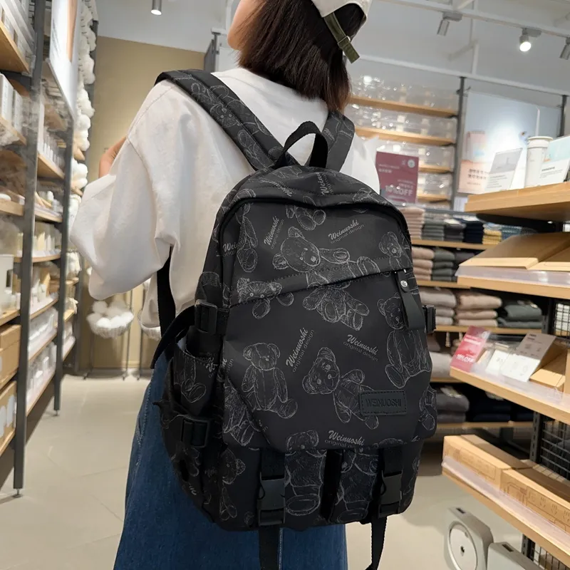 SWIMADE Nylon Backpack Unisex Yellow/Red/Black/White-9