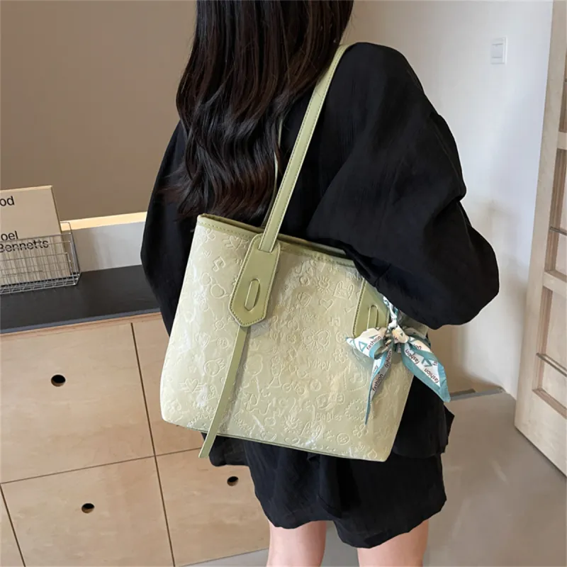 Duoluplo Doron Paul PU Shoulder Bag Regular Women's Black/Ecru/Blue/Green/Silver-15