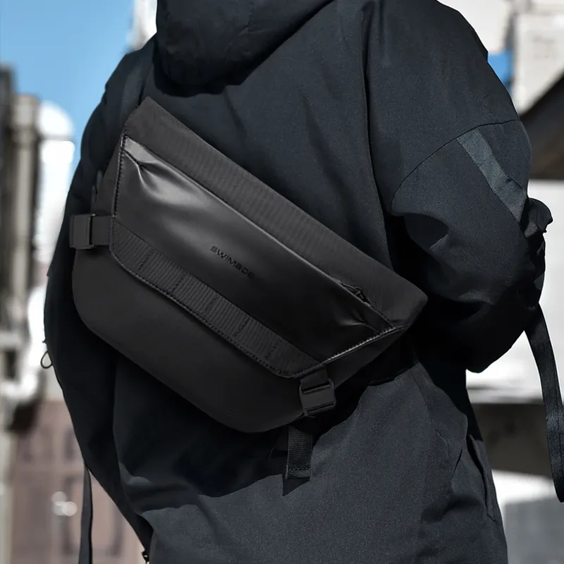 SWIMADE Oxford Messenger Bag, Cycling Bag, Shoulder Bag, Crossbody Bag Regular Men's Black-4