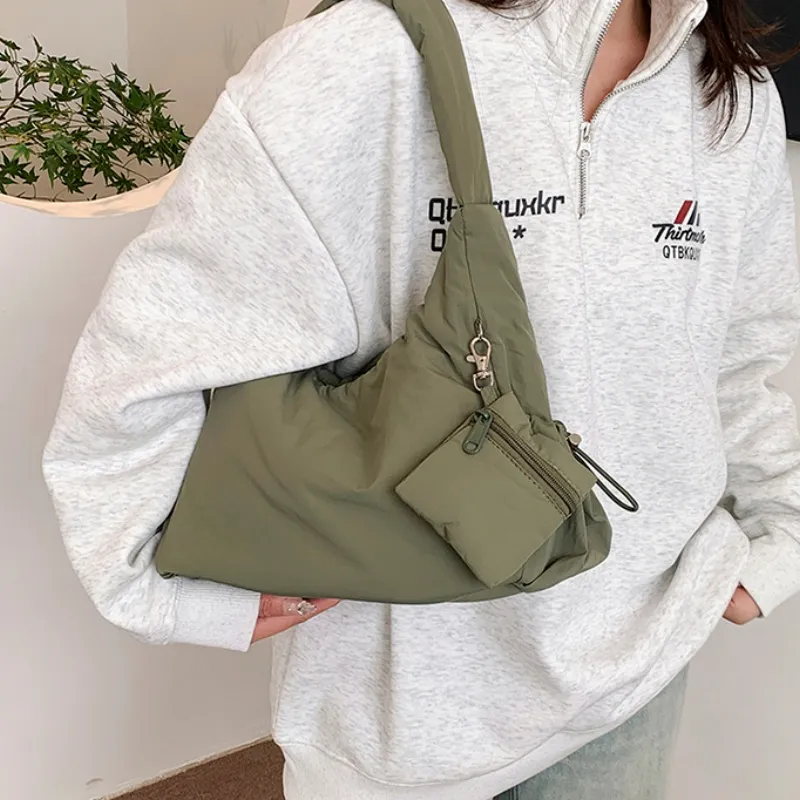 Duoluplo Doron Paul Nylon Handbag, Shoulder Bag Regular Women's Khaki/Black/Green-10