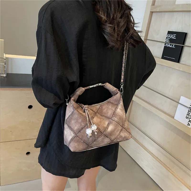 Duoluplo Doron Paul PU Shoulder Bag Women's Black/Blue/Pink/Coffee-27