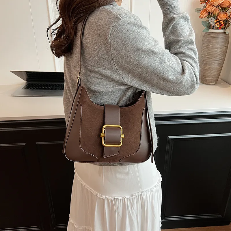 SWIMADE Suede Portable Crossbody Bag, Shoulder Bag Regular Women's Black/Burgundy/Coffee/Brown-13