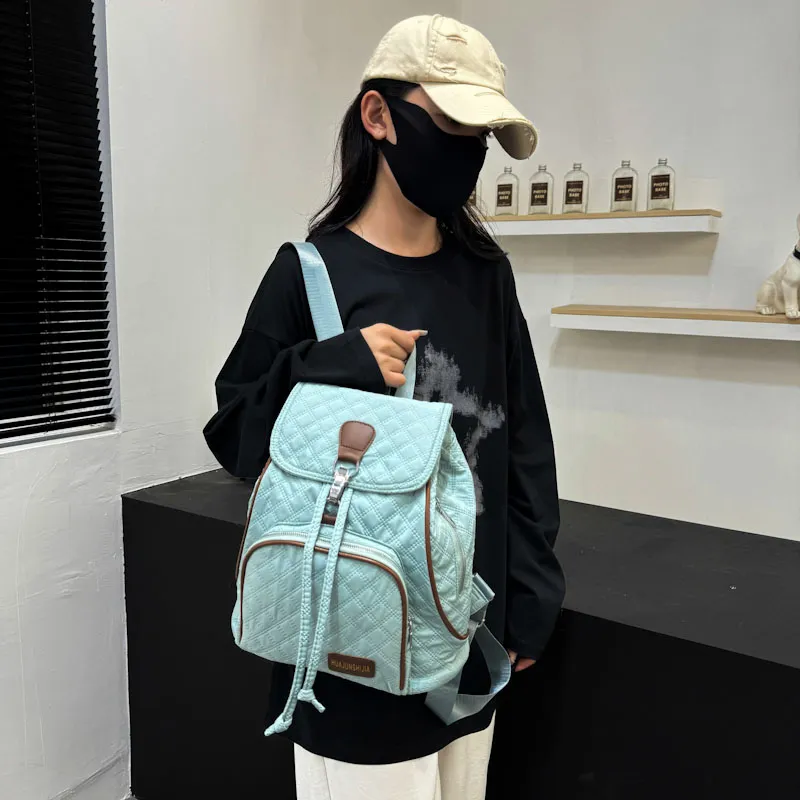 SWIMADE Oxford Backpack Women's Gray/Black/Pink/Peacock Blue/Yellow-27