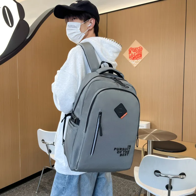 Duoluplo Doron Paul Nylon Backpack Men's White/Dark Gray/Black-11
