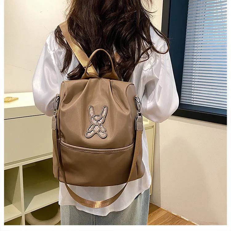 Duoluplo Doron Paul Nylon Backpack Women's Black/Khaki-7