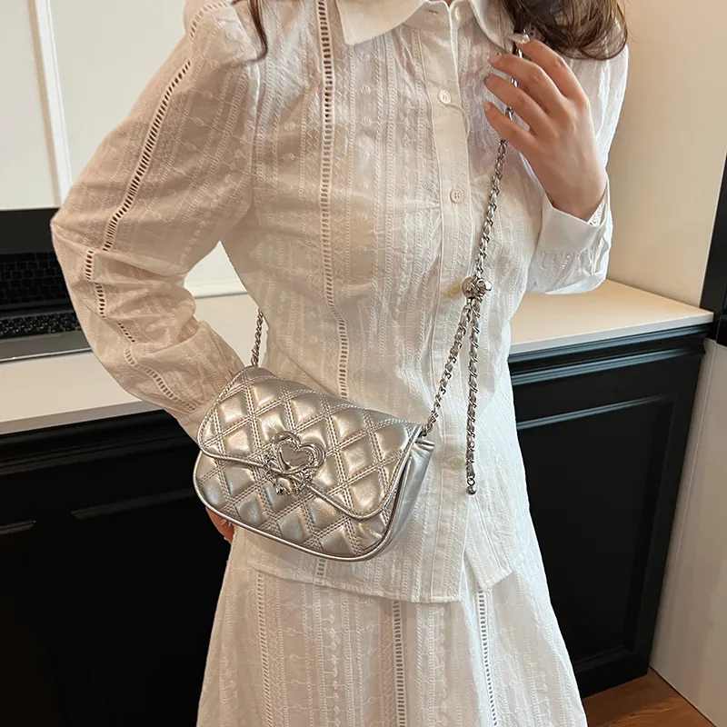 Duoluplo Doron Paul Trendy Versatile Crossbody Bag Regular Women's White/Silver/Black/Burgundy-5