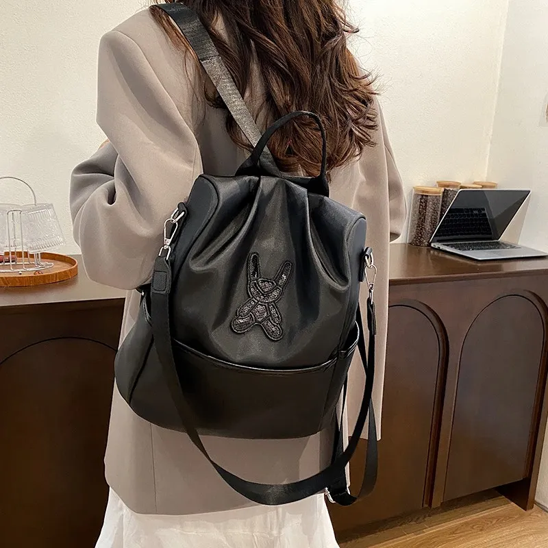 Duoluplo Doron Paul Nylon Backpack Women's Black/Khaki-1