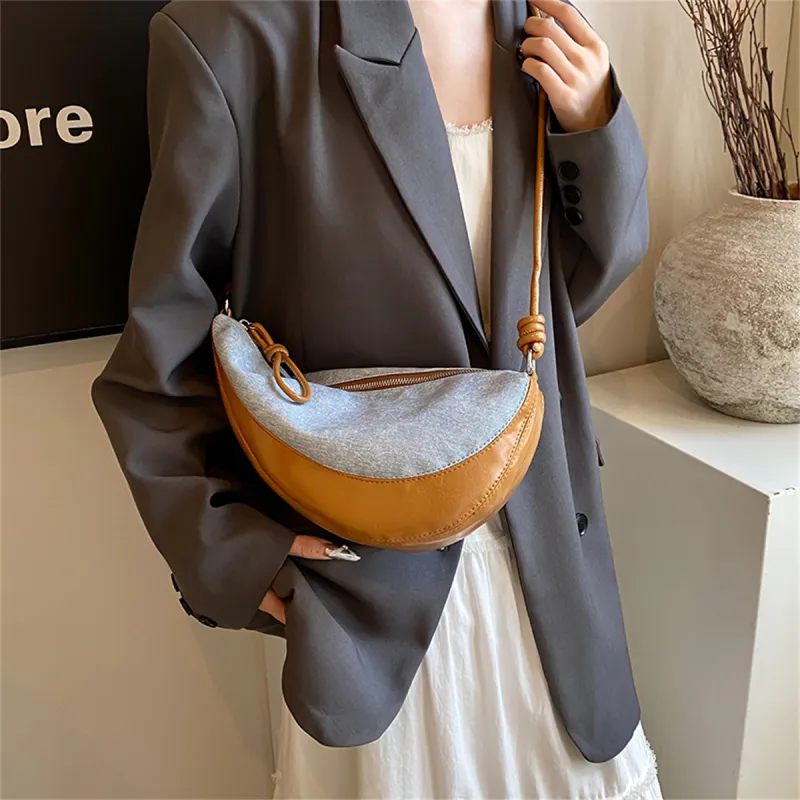 Duoluplo Doron Paul PU Crossbody Bag, Shoulder Bag Women's Denim Black/Denim Silver/Denim Brown-21
