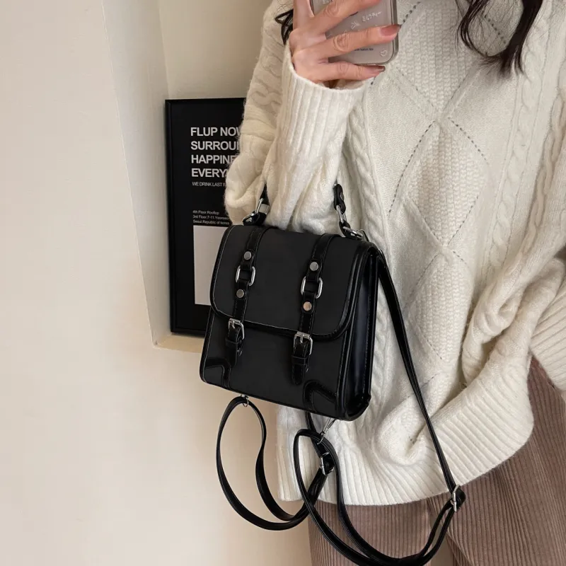 SWIMADE PU Backpack Women's Black/Ecru/Coffee/Brown-1