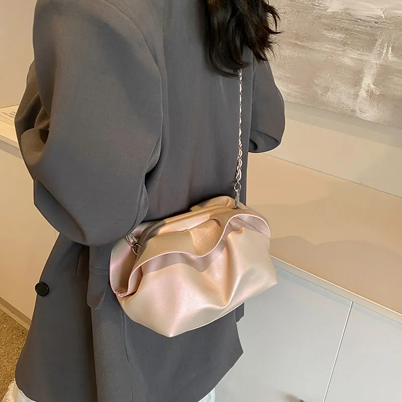 SWIMADE PU Crossbody Bag Women's Pearl White/Pearl Pink/Black/Silver-8