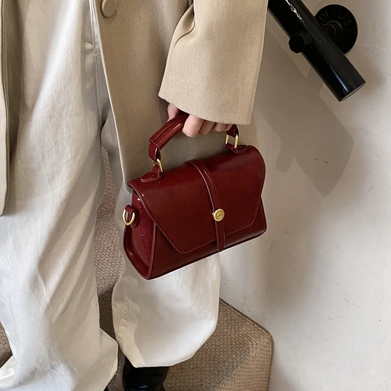 SWIMADE PU Handbag Women's White/Black/Red-18