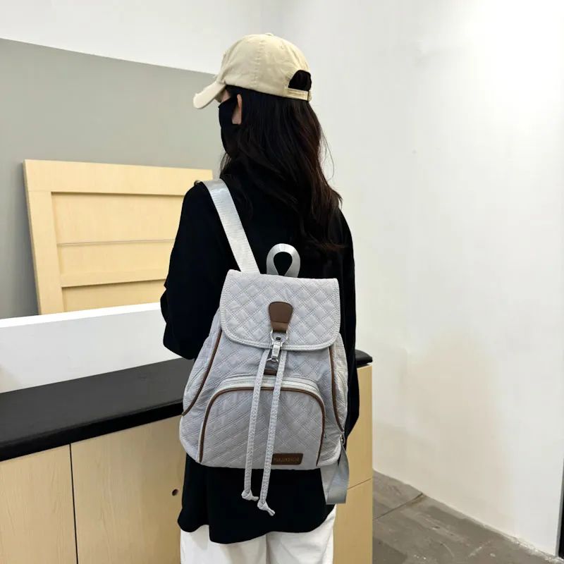 SWIMADE Oxford Backpack Women's Gray/Black/Pink/Peacock Blue/Yellow-5