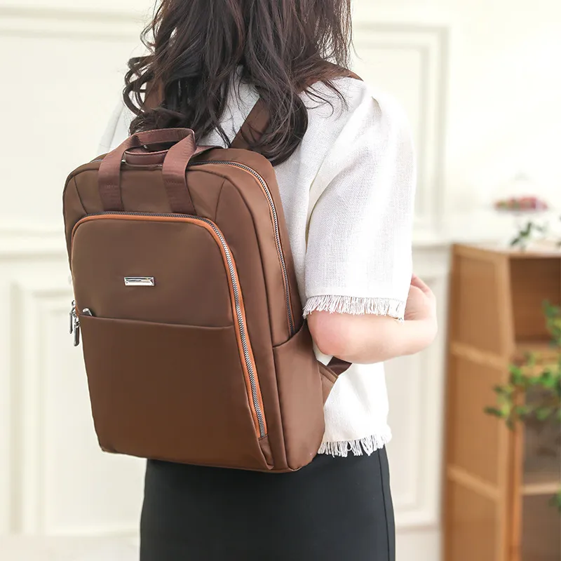 Duoluplo Doron Paul Fabric Backpack Regular Unisex White Black Brown-10