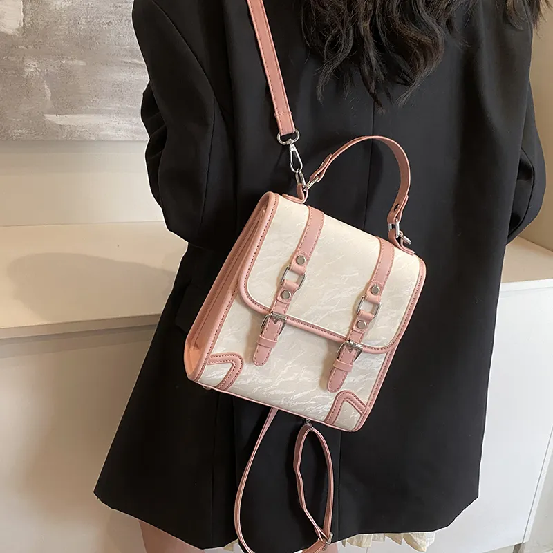 SWIMADE PU Backpack Women's Black/Ecru/Coffee/Brown-29