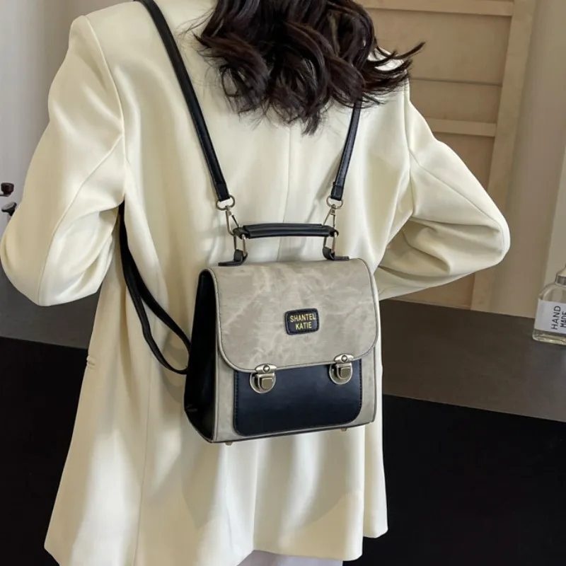 Duoluplo Doron Paul PU Backpack Regular Women's Dark Tea, Pink, Beige, Blue-10