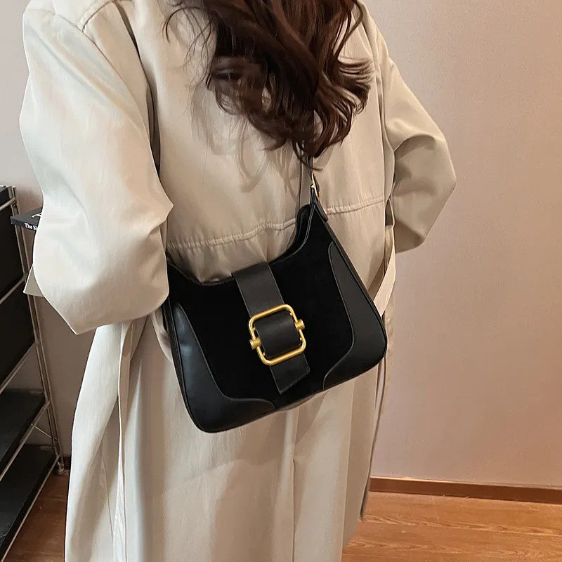 SWIMADE Suede Portable Crossbody Bag, Shoulder Bag Regular Women's Black/Burgundy/Coffee/Brown-4