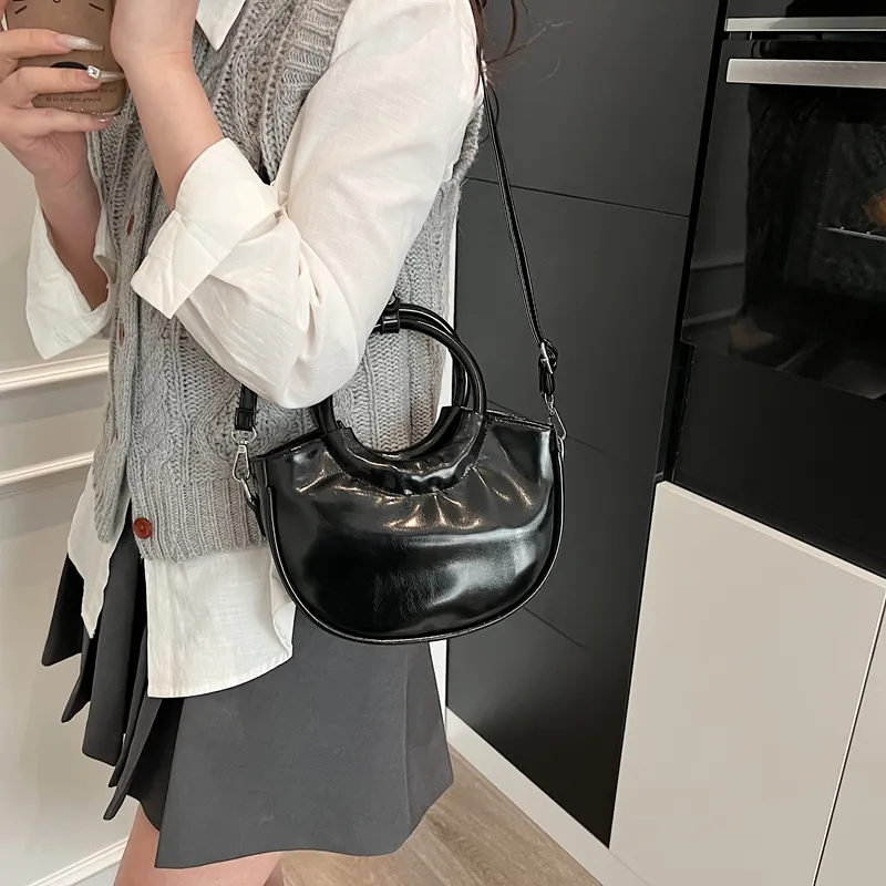 SWIMADE PU Handbag Regular Women's Ecru/Silver/Black/Khaki/Pink-18