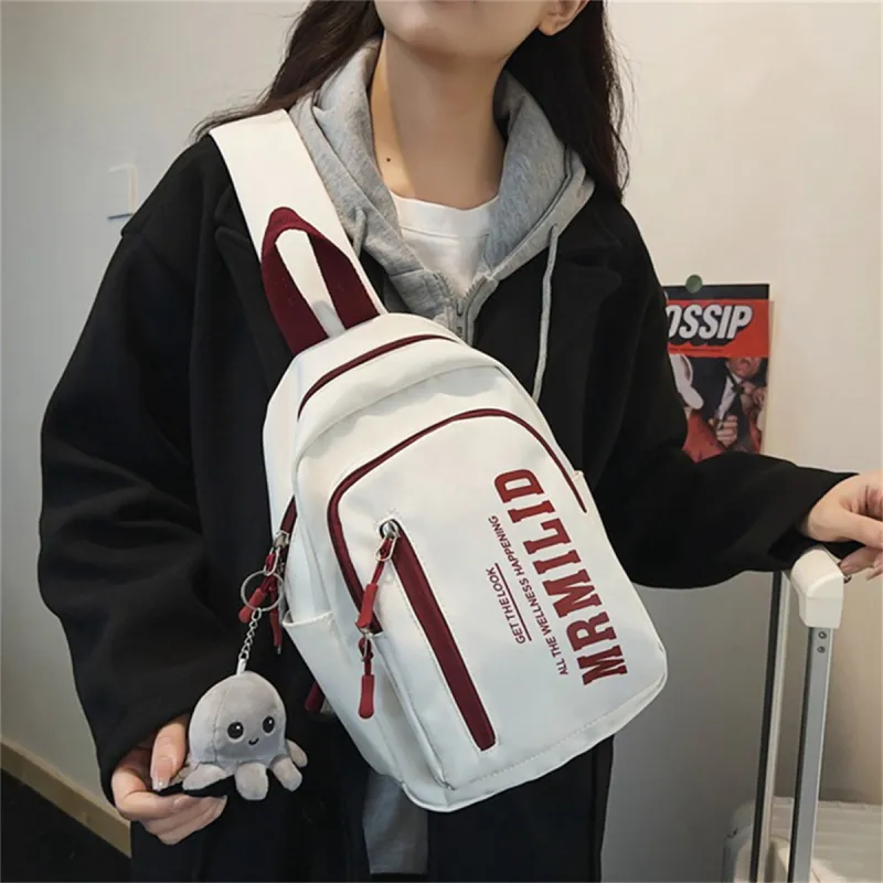 Duoluplo Doron Paul Nylon Backpack Regular Unisex Black/White, Red/White, Blue/White, Green/White-6