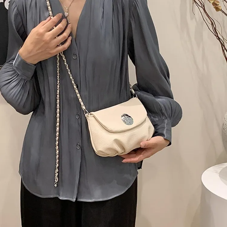 Duoluplo Doron Paul PU Shoulder Bag Regular Women's Pink/Ecru/Black/Silver-11