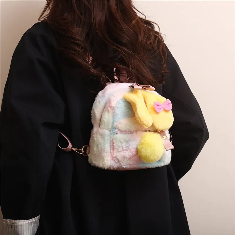 Duoluplo Doron Paul Plush Backpack Unisex Pink/Yellow-10