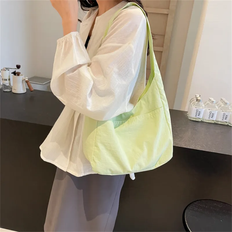 Duoluplo Doron Paul Nylon Fabric Shoulder Bag Regular Women's Black/Ecru/Yellow/Green/Pink/Blue/Light Green-25