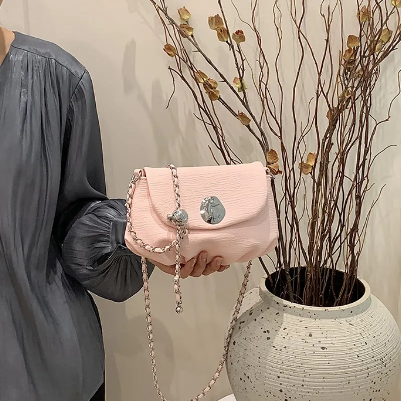 Duoluplo Doron Paul PU Shoulder Bag Regular Women's Pink/Ecru/Black/Silver-2