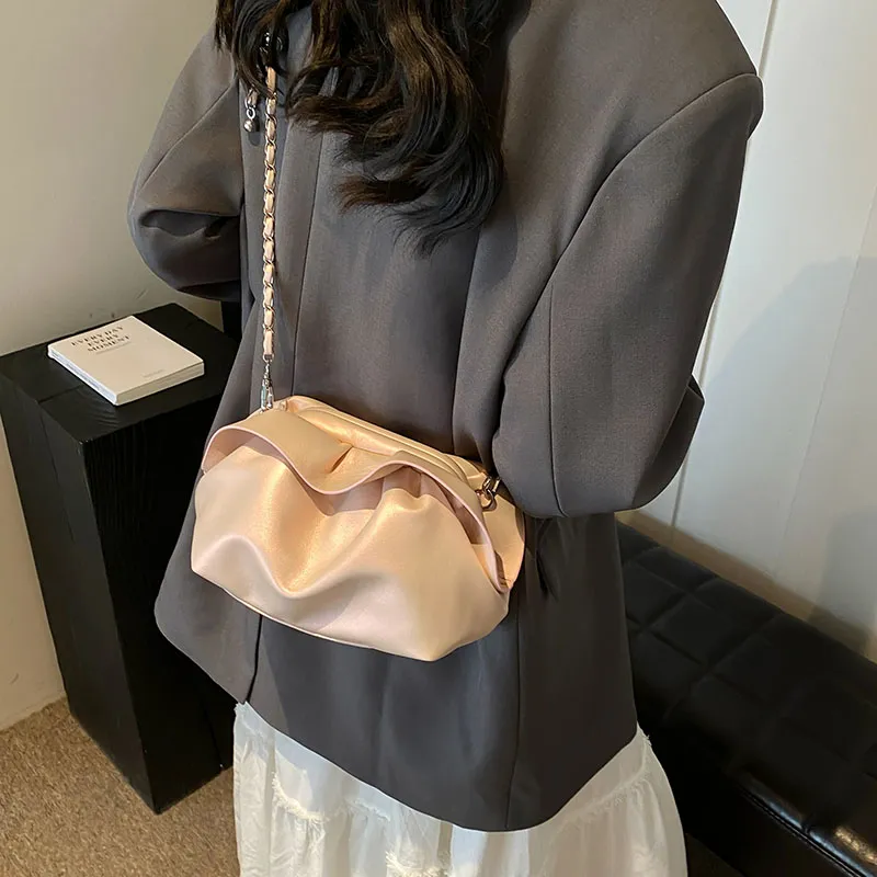 SWIMADE PU Crossbody Bag Women's Pearl White/Pearl Pink/Black/Silver-6