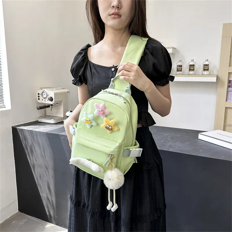 Duoluplo Doron Paul Nylon Sling Bag Regular Women's Pink/Yellow/Green/Black/White-18