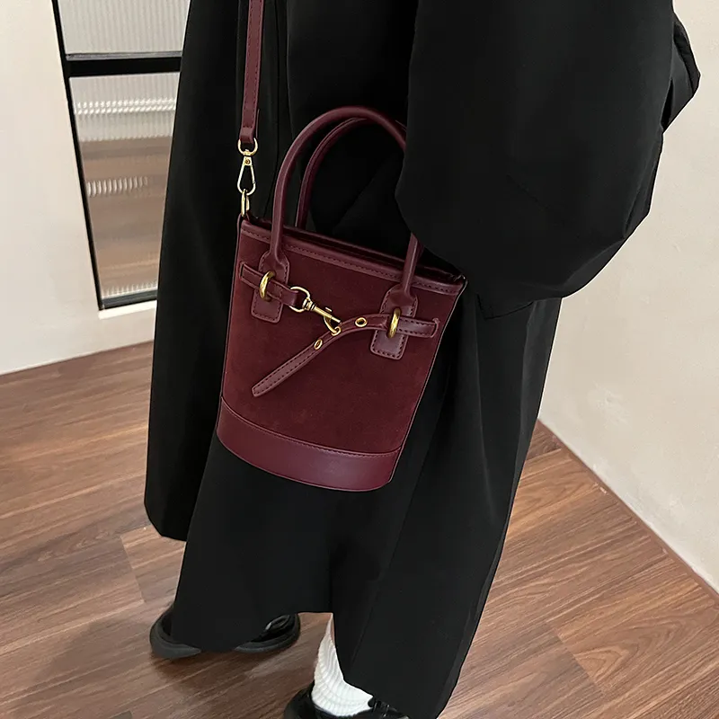 SWIMADE PU With Suede Shoulder Bag, Crossbody Bag, Handbag Regular Women's Black/Burgundy/Coffee/Brown-9