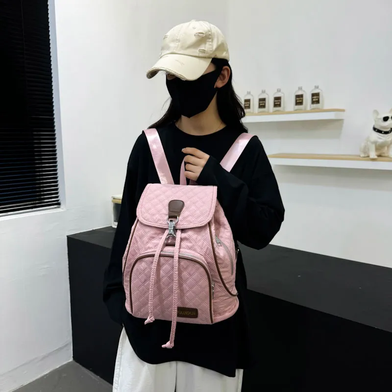 SWIMADE Oxford Backpack Women's Gray/Black/Pink/Peacock Blue/Yellow-16
