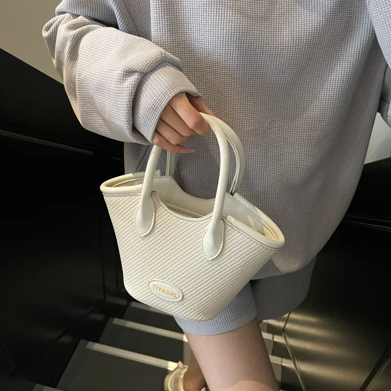 SWIMADE PU Handbag Women's Beige/Black/Black & Beige/Black & Gray-12