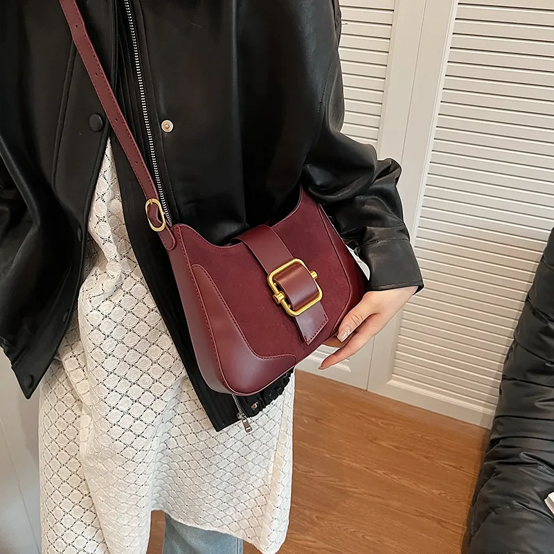 SWIMADE Suede Portable Crossbody Bag, Shoulder Bag Regular Women's Black/Burgundy/Coffee/Brown-8