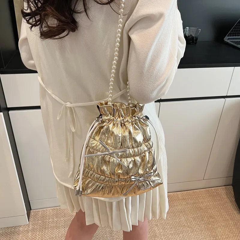 SWIMADE PU Shoulder Bag, Crossbody Bag Regular Women's Silver/Black/Gold-16