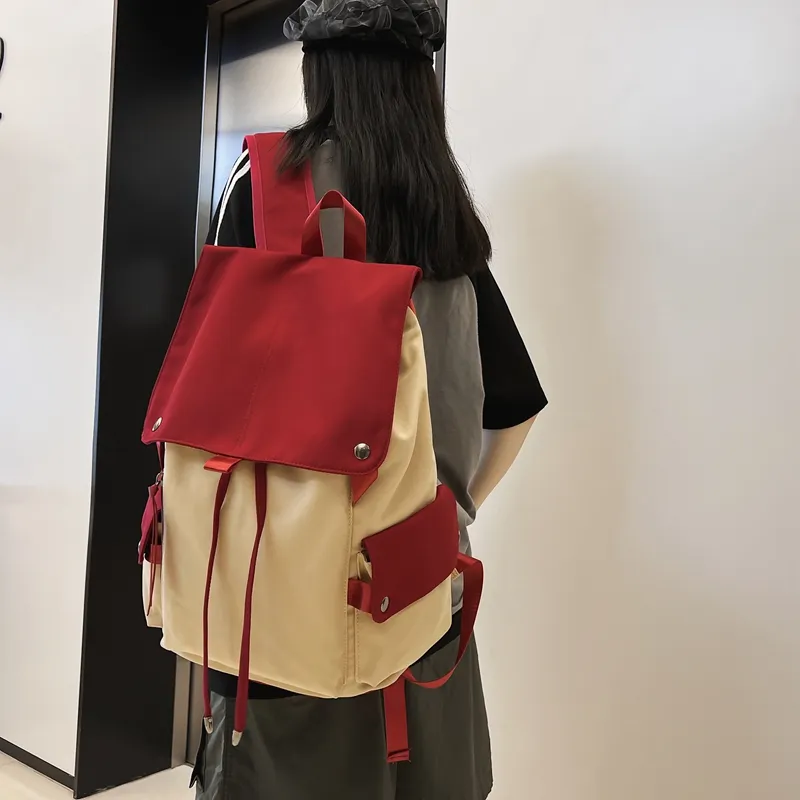 SWIMADE Nylon Computer Backpack Regular Unisex Red/Green/Blue/Black-4
