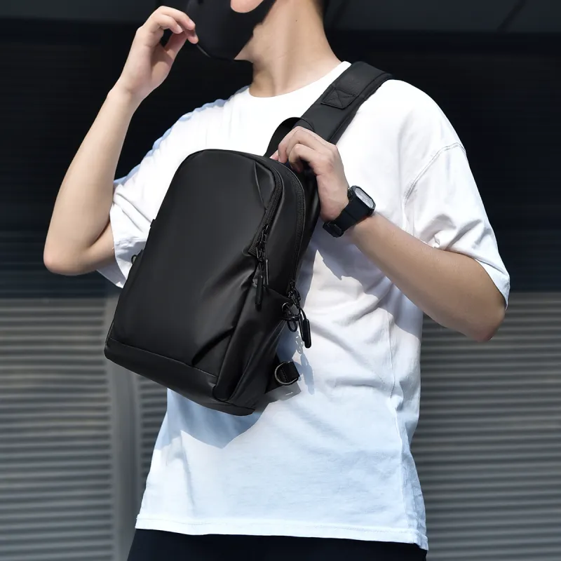 SWIMADE PU Shoulder Bag, Crossbody Bag, Sling Bag Regular Men's Black/Gray-2