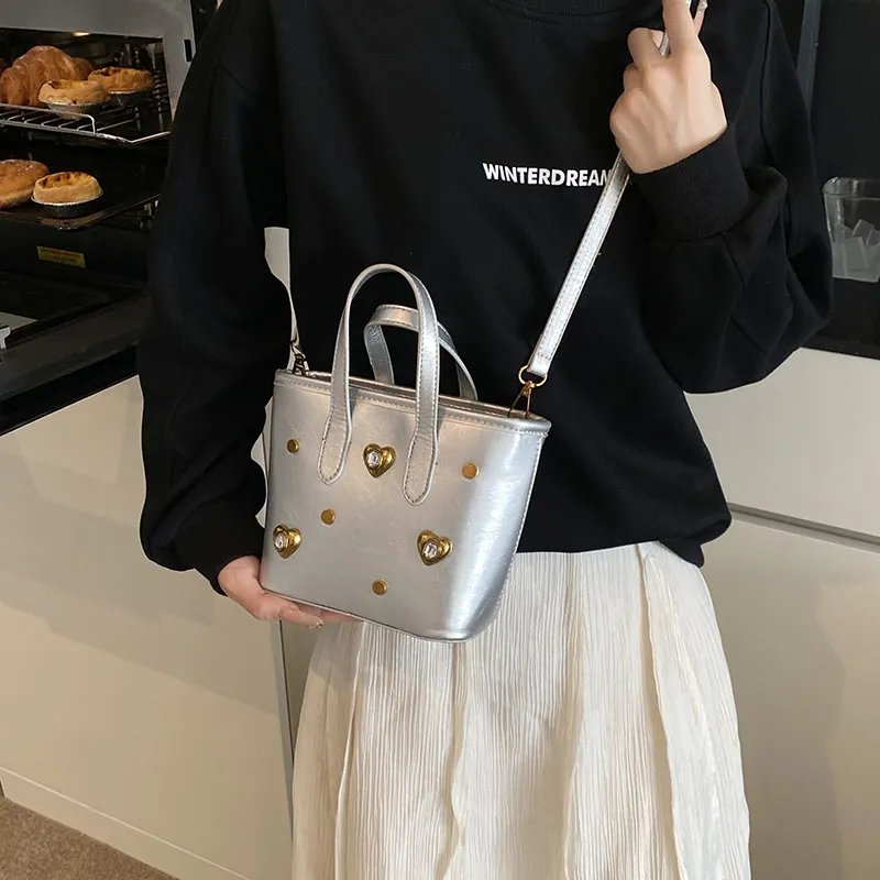 SWIMADE PU Crossbody One Shoulder Handbag Women's White/Silver/Black/Red/Coffee/Brown-9