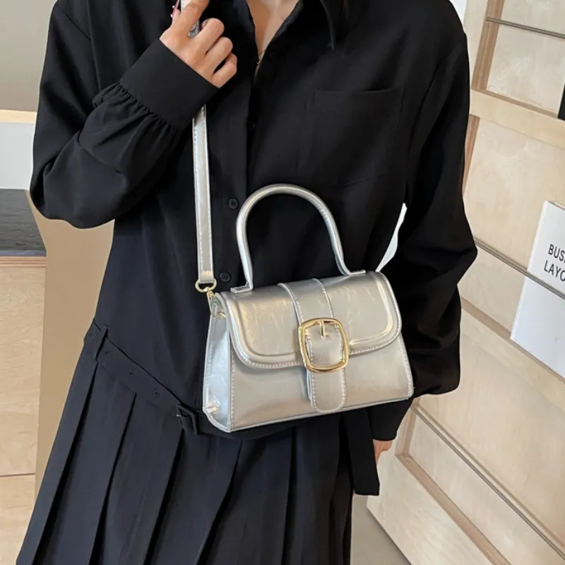 Duoluplo Doron Paul PU Crossbody One Shoulder Handbag Regular Women's Black/Ecru/Silver/Pink-11