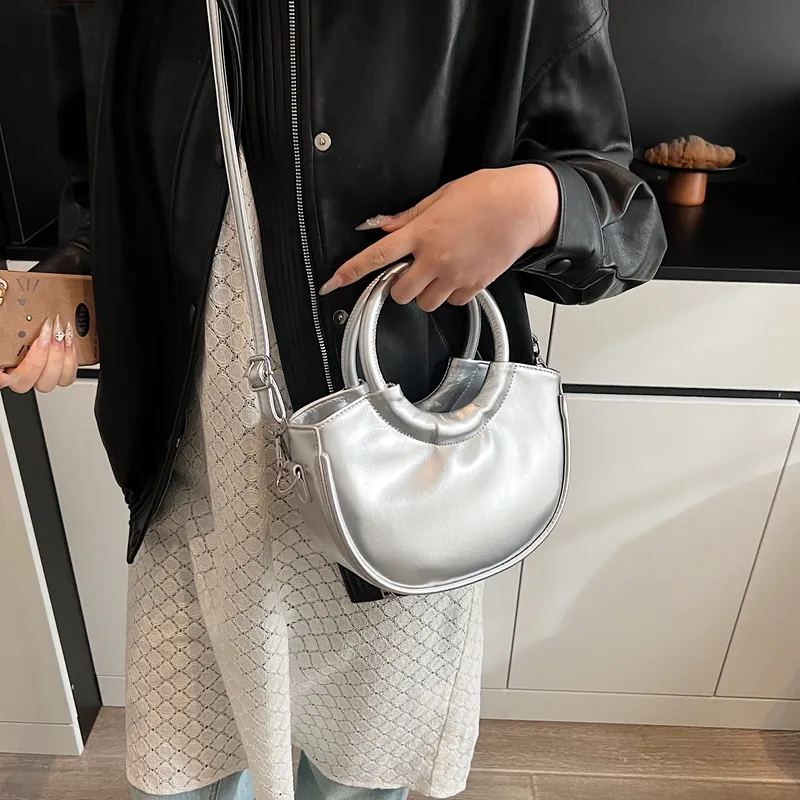 SWIMADE PU Handbag Regular Women's Ecru/Silver/Black/Khaki/Pink-5
