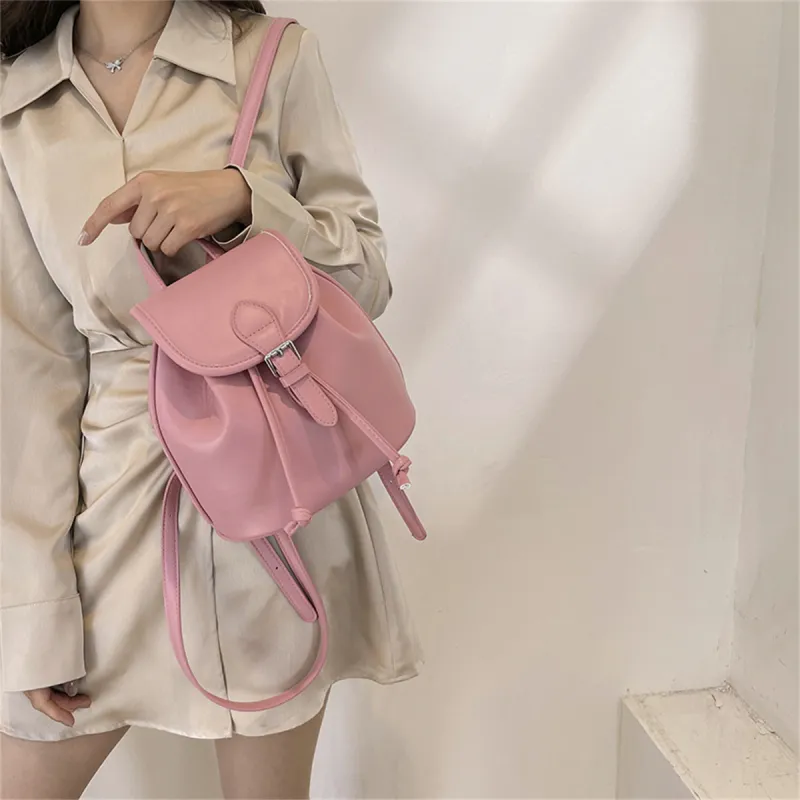 Duoluplo Doron Paul PU Backpack Women's Pink/Black/Green/White/Khaki-1