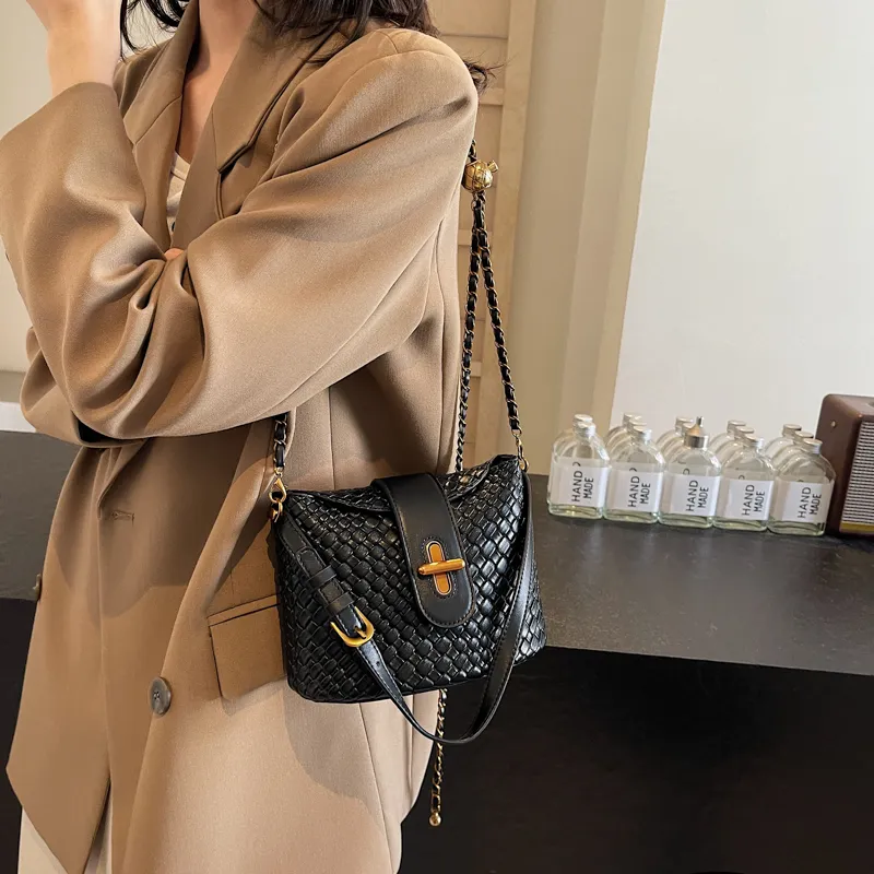 SWIMADE PU Crossbody Handbag Regular Women's White/Black-9