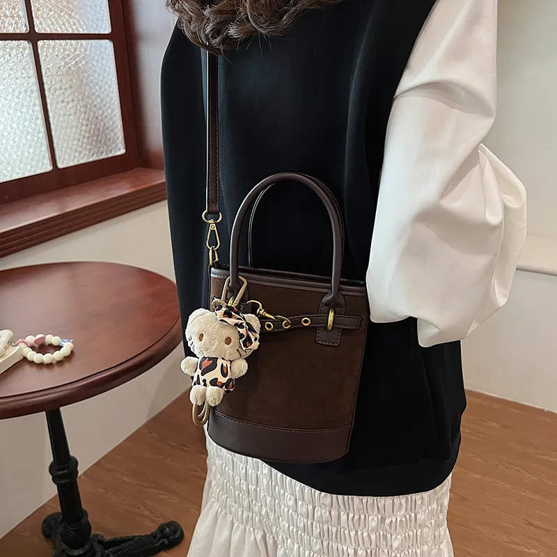 SWIMADE PU With Suede Shoulder Bag, Crossbody Bag, Handbag Regular Women's Black/Burgundy/Coffee/Brown-33