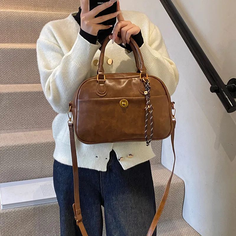 SWIMADE PU Handbag Regular Women's Black/Coffee/Brown-15