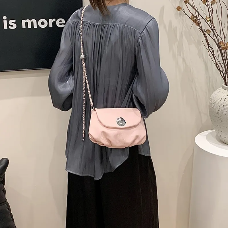 Duoluplo Doron Paul PU Shoulder Bag Regular Women's Pink/Ecru/Black/Silver-1