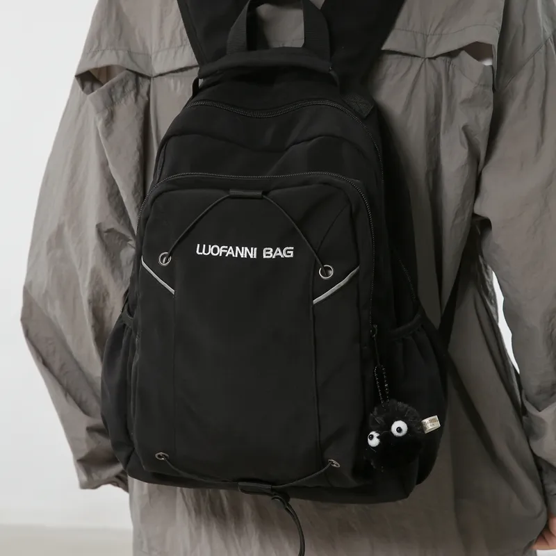 Duoluplo Doron Paul Nylon Backpack Unisex White/Black/Khaki/Lake Blue-10