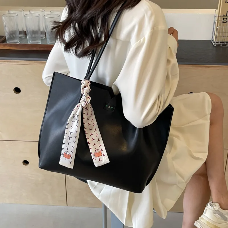 Duoluplo Doron Paul PU Tote Bag, Shopping Bag, Shoulder Bag Regular Women's Black/Khaki/Green/Pink-3