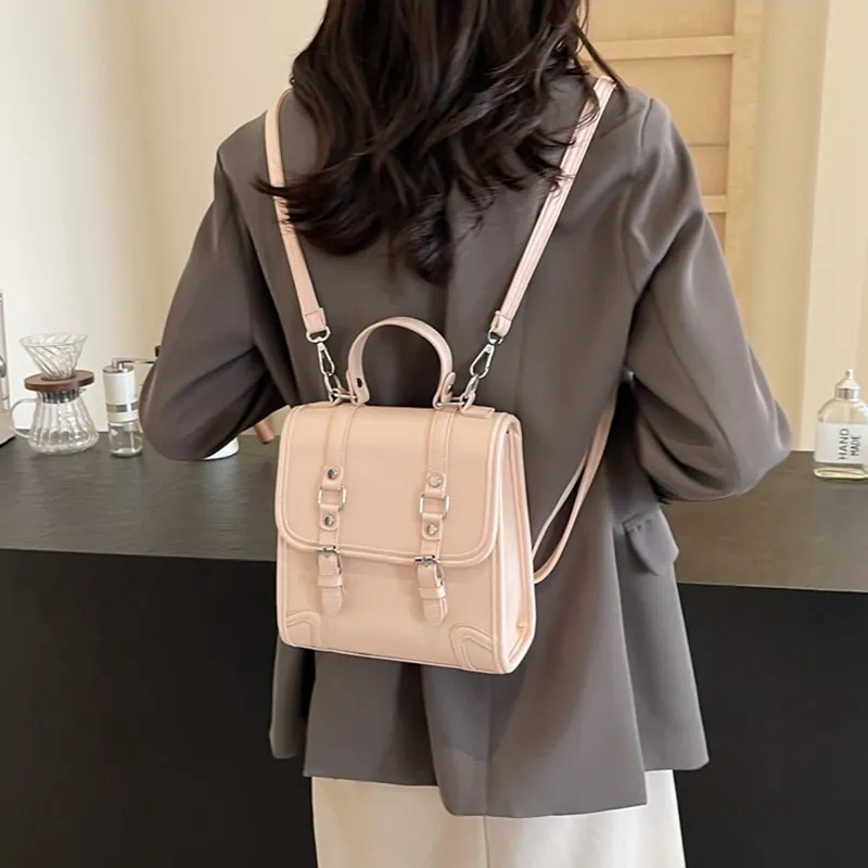 SWIMADE PU Backpack Women's Black/Ecru/Coffee/Brown-71